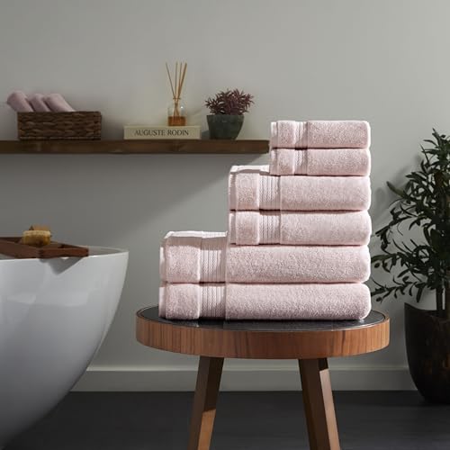 Ozdilek 6-Piece Bath Towel Set, 2 Bath, 2 Hand, 2 Wash100% Cotton Turkish Towels, 2 Bath Towels (30x60/550 GSM), 2 Hand Towels (16x30/575 GSM), 2 Washcloths (13x13/600 GSM) Towel Set (Mauve Pink) - color: Mauve