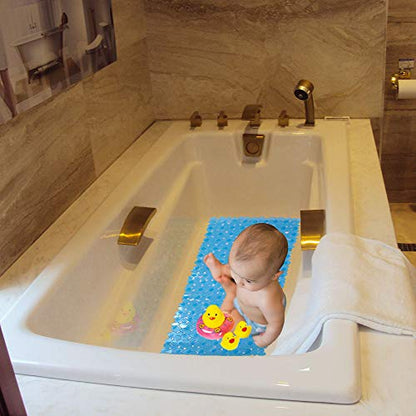 SONGZIMING Pebble Bath Mat for Bathtub to Anti Slip Bathtub Mat in Shower with 16 Inches by 35 Inches (Clear Blue) - color: Clear Blue