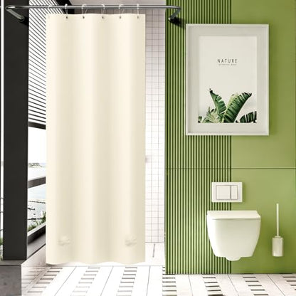 AmazerBath Stall Shower Curtain 36x72, Beige Shower Curtain Plastic, Small Shower Curtain Liner Cream Heavy Duty Thick PEVA, Walk in Shower Liner with 2 Weighted Stones and 6 Grommet Holes - color: Beige, size: 36"W x 72"L (Pack of 1)