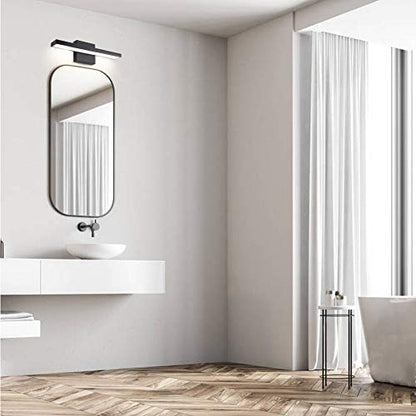 Ralbay 15.7 inch Modern LED Black Vanity Light 12W Frosted Aluminum for Bathroom Vanity Lighting Fixtures Natural White 4500K - color: Black-Natural White, size: 15.7 inch