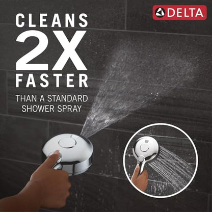 Delta 5-Setting HydroRain 2-in-1 Dual Shower Head with ProClean Spray, Chrome High Pressure Shower Head with Handheld Spray, 1.75 GPM Flow Rate, Chrome 75419 - color: Chrome
