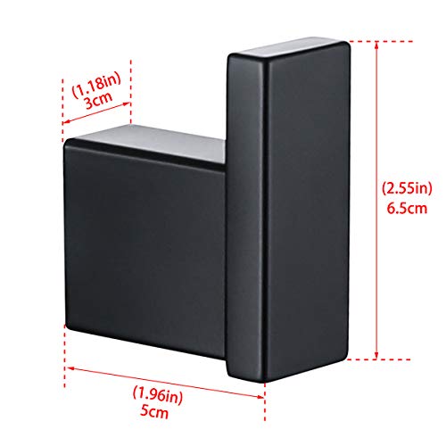 RANDOM Matte Black Towel Hooks for Bathrooms Kitchen Black Hooks for Hanging 2 Pack SUS 304 Stainless Steel Wall Hooks Modern Bathroom Hardware Accessories Coat Robe Hook Wall Mounted.96009-8MB - color: Single Hook-Matte Black