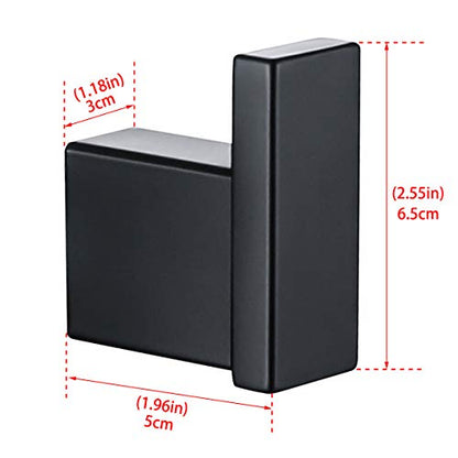 RANDOM Matte Black Towel Hooks for Bathrooms Kitchen Black Hooks for Hanging 2 Pack SUS 304 Stainless Steel Wall Hooks Modern Bathroom Hardware Accessories Coat Robe Hook Wall Mounted.96009-8MB - color: Single Hook-Matte Black