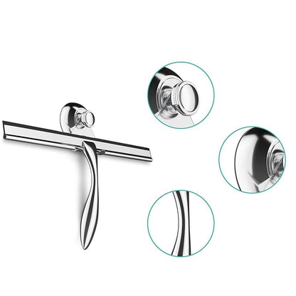 Window cleanerwindow Squeegee Glass cleaningExtra Wide 30.5 Cm Shower Squeegee Stainless Steel with Silicone Lip Shower Squeegee with Suction Cup Holder