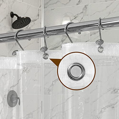 Barossa Design Premium Shower Curtain Liner Standard Size, Clear | Oeko-tex Certified, Rustproof Grommets, 3 Bottom Magnets, Waterproof PEVA, Cute Lightweight Bathroom Curtain - color: 1a. Clear, size: 72"W x 72"L (Pack of 1)