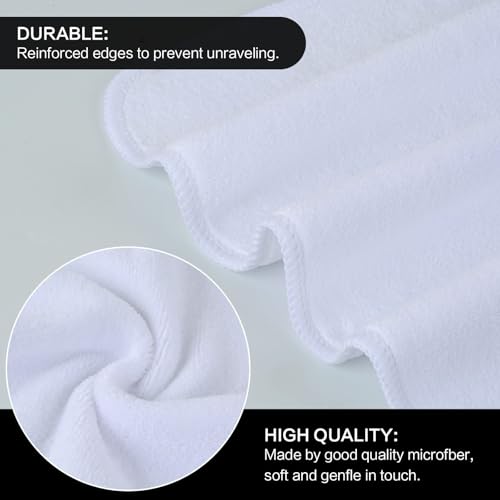Microfiber Facial Cloths Fast Drying Washcloth 12inch x 12inch White 20 pack - color: White, size: 1 Count (Pack of 20)