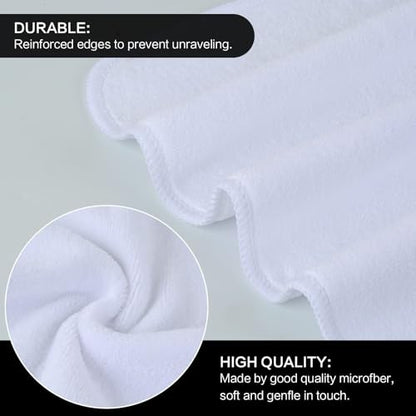 Microfiber Facial Cloths Fast Drying Washcloth 12inch x 12inch White 20 pack - color: White, size: 1 Count (Pack of 20)