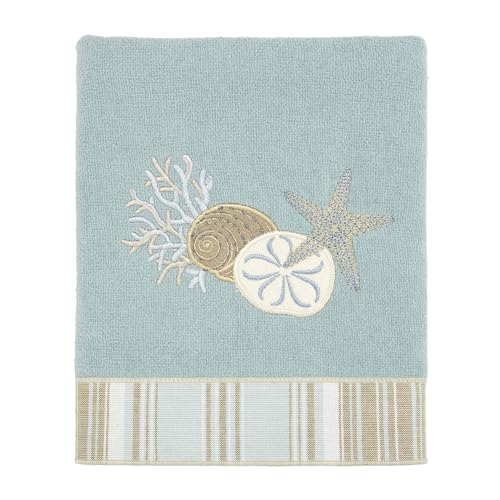 Avanti Linens - Hand Towel, Soft & Absorbent Cotton Towel (By the Sea Collection, Mineral) - color: Mineral, size: Hand Towel
