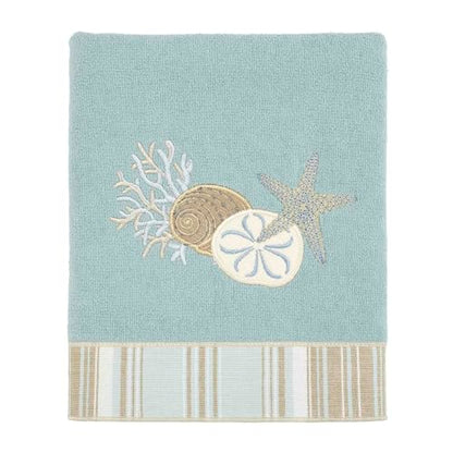 Avanti Linens - Hand Towel, Soft & Absorbent Cotton Towel (By the Sea Collection, Mineral) - color: Mineral, size: Hand Towel