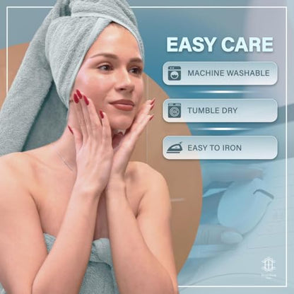 Luxe 2-Piece Bath Towel Set – Large Soft Cotton Towels, Absorbent, Durable & Skin-Friendly, Machine Washable, 27 x 54 in (Ice Blue) - color: Ice Blue
