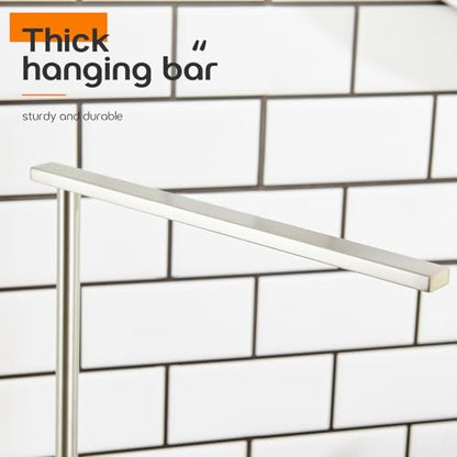 Standing Towel Rack Brushed Nickel 1-Tier Towel Bar for Bathroom Vanity Countertop with Heavy Marble Base Thicken Steady, Stainless Steel AN7002BR - color: Brushed Nickel, size: 1-Bar