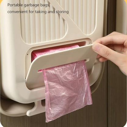 Foldable Wall Mounted Trash Bin Hanging Kitchen Bathroom Garbage Bin Space Saving Large Capacity Waste Can Modern