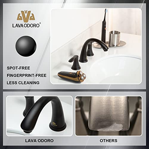 Bathroom Faucet for Sink 3 Hole, Matte Black, BF405-MB | 8 inch Widespread Bathroom Faucet 2 Handle Bathroom Sink Faucet for Vanity with Drain Assembly Supply line, Matte Black - color: Black