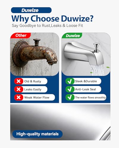 Universal Bathtub Faucet with Diverter, Tub Spout Replacement Fits 1/2" Slip-on Copper Pipe and 1/2" & 3/4" IPS Threaded, Bathroom Tub Faucet Set with Adapters and Hex Wrench (Chrome) - color: Chrome