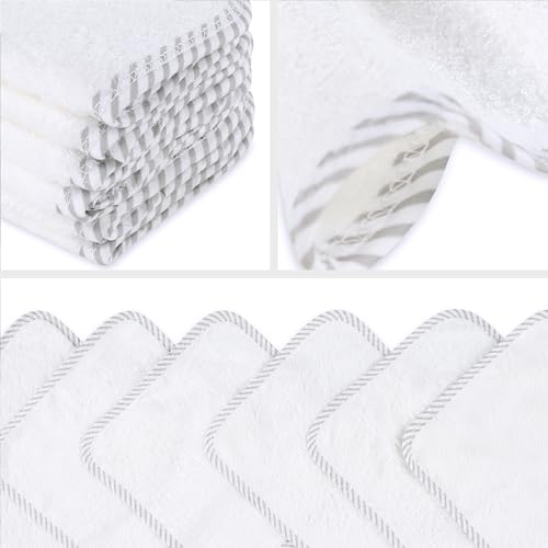 San Francisco Baby Bamboo Rayon Washcloths for Newborn - Soft, Absorbent, 6-Piece, White - color: White