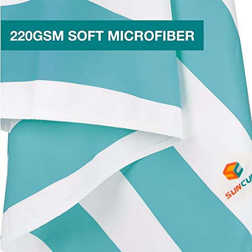 SUN CUBE Microfiber Beach Towel, Quick Dry, Light Blue, 78x35 Inch | Quick Dry and Free Microfiber Towel, Lightweight Packable Swim Towel for Beach, Pool, Camping, Cruise, Travel - color: Light Blue, size: 78.00" x 35.00"