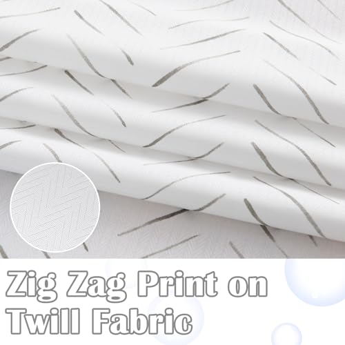 jinchan Taupe Grey and White Shower Curtain Inky Herringbone Chevron Zig Zag Waterproof Fabric Modern Farmhouse Shower Curtains for Bathroom with 12 Hooks 70x72 Inches - color: Inky Taupe Grey, size: 70"W x 72"L (Pack of 1)