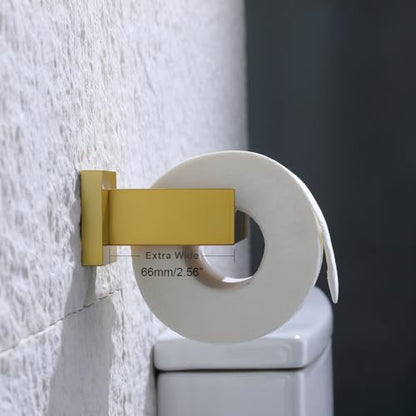 TASTOS Toilet Paper Holder Brushed Gold, Toilet Tissue Roll Holders Dispenser and Hangers Wall Mounted for Bathroom & Kitchen, Stainless Steel Modern Square Style - color: Brushed Gold, size: Square (1 pack)