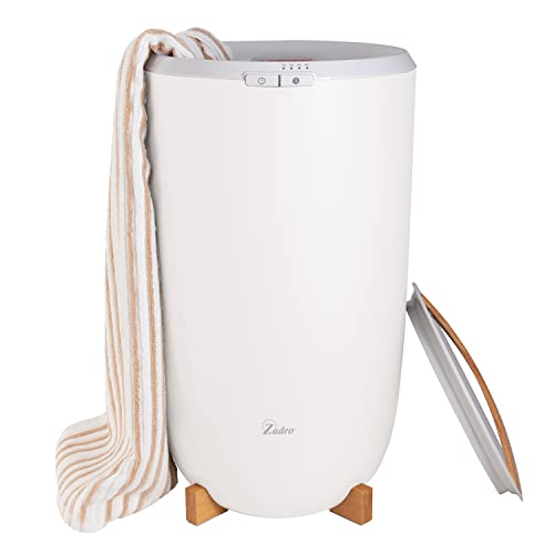 Zadro Large Hot Towel Warmer Bucket Timer Electric Towel Warmer for Bathroom Auto-Shut Off Heated Towel Warmer Spa (Large | 20L | 12" Dia. x 21" Tall, White) - color: White