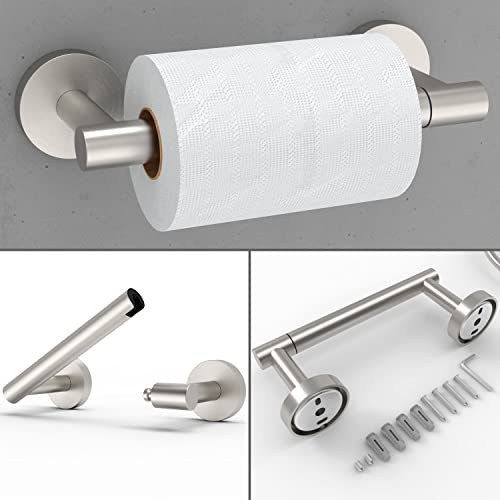 RARXTR 3pc Bathroom Hardware Set with Brushed Toilet Paper Holder & Towel Ring & Towel Bar SUS304 Stainless Steel Toilet Paper Roll Holder Wall Mount & Bathroom Towel Holder & Towel Rack Set - color: Brushed Nickel, size: 3-Piece