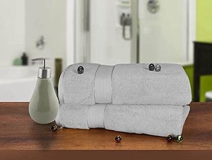 GLAMBURG 700 GSM Premium Cotton 2-Pack Oversized Extra Large Bath Sheets - 100% Combed Cotton - 2 Bath Sheets 35x70 - Luxury Hotel & Spa Quality - Durable Ultra Soft Highly Absorbent - Light Grey - color: Light Grey, size: 2 Pack 700 GSM Bathsheet