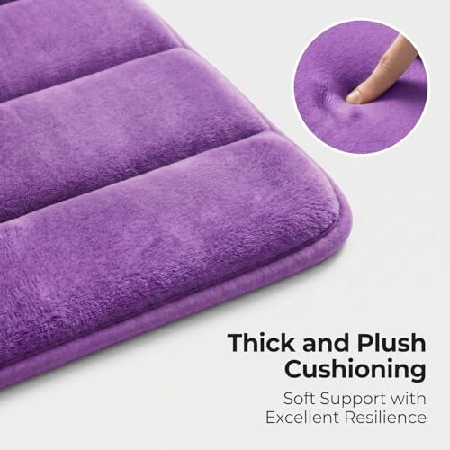 Memory Foam Bathroom Rugs Sets 2 Piece - color: Purple