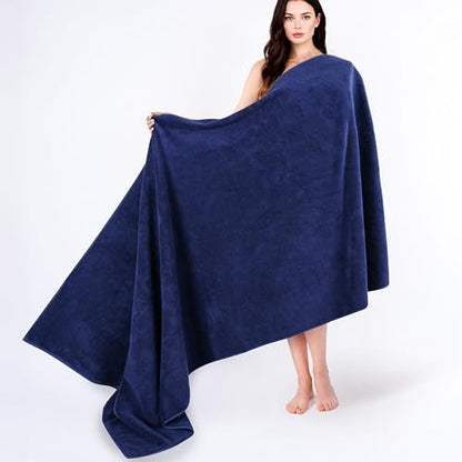 Cotton Paradise 100% Cotton Turkish Towel, Soft Absorbent Quick Dry, 40x80 Oversized Bath Sheet Towel, Navy Blue - color: Navy Blue, size: 40"x80"
