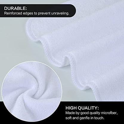 Microfiber Facial Cloths Fast Drying Washcloth 12inch x 12inch White 10 pack - color: White, size: 1 Count (Pack of 10)