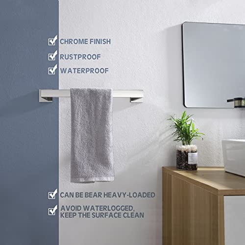 KOKOSIRI 16-Inch Single Towel Bar, Bathroom Kitchen Towel Holder, Wall Mounted SUS304 Stainless Steel Towel Rack, Polished Chrome, B4003CH-L16 - color: Polished Chrome, size: 16-Inch