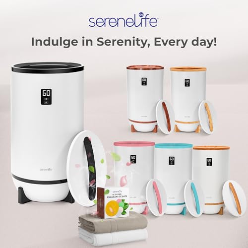 SereneLife Towel Warmer Bucket Style – Portable Blanket Heater for Spa and Bathroom, Large Capacity, Customizable Fragrance, Auto Shut-Off, Fits 2 Large Towels or Blankets, One-Touch Control, Black - color: Black