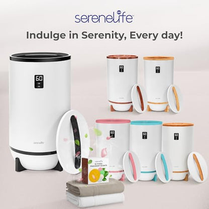 SereneLife Towel Warmer Bucket Style – Portable Blanket Heater for Spa and Bathroom, Large Capacity, Customizable Fragrance, Auto Shut-Off, Fits 2 Large Towels or Blankets, One-Touch Control, Black - color: Black