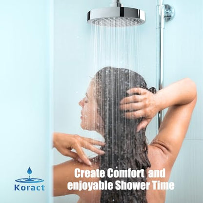 Shower Head High Pressure Rain Premium Luxury Design Anti-Clogging Silicone Nozzles Adjustable Replacement for Bathroom Shower Heads (Luxury Polished Chrome 6" Round) - color: Chrome