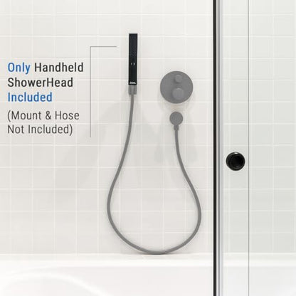 G-Promise All Metal Square 3 Function Handheld Shower Head(Matte Black) | All Metal Construction, 3 Function Modes with Massage, Modern Look, Push Switch, Easy Installation - color: Matte Black, style: Square