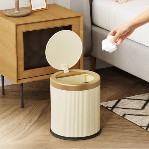 stonespace Motion Sensor Trash Can, 3.7 Gallon, Cream White | Automatic Trash can touchless for Bathroom, Kitchen, Bedroom, Living Room, Office