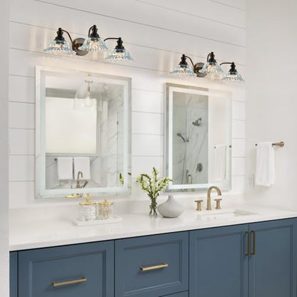 XIEDUN Blue and Black 3 Light Vanity Light Bathroom Vanity Light Fixture - color: Black and Blue, size: 3 Light