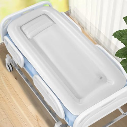 Medical Inflatable Bathtub Portable Bed Electric air Pump Water Bag air Cushion Next to The Bathtub Suitable for Disabled, Elderly, bedridden Patients, Elderly, Disabled People