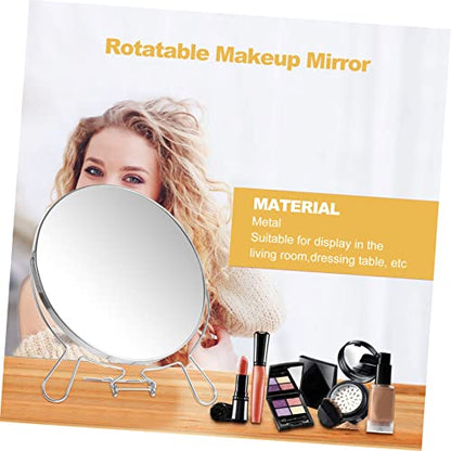 Double-Sided Rotating Makeup Mirror Stand Reflection for Shaving and Cosmetics Frame for Elegant Vanity Decor