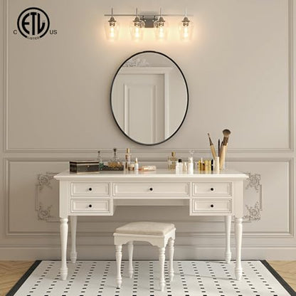 VONLUCE 4 Light Bathroom Vanity Light Fixture,Brushed Nickel | Wine Glass Shades, E26 Sockets, Easy to install, Vanity Lights for Bathroom Bedroom Hallway Living Room - color: Nickel, size: 4-Light
