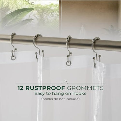 Clear Shower Curtain Liner with Side Suction Cups, Premium PEVA Plastic Shower Liner with 3 Magnets, Waterproof Bathroom Curtain, 72 x 72, Heavy Duty Clear - color: 2. 8g Clear, size: 72"W x 72"L (Pack of 1)