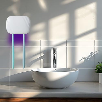 Toothbrush Storage Case with UV-C Lights – Rechargeable Portable Toothbrush Cover, Hook Wall Mount Disinfection Box for Home, Travel & Fits All Toothbrushes