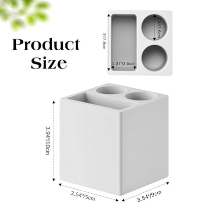 Luxspire Toothbrush Holder, 3 Slots, Light Gray | Diatomite, Fast Drying, Toothbrush Holders for Bathroom, Toothbrush and Toothpaste Holder for Countertop - color: Light Gray, style: 3 Slots