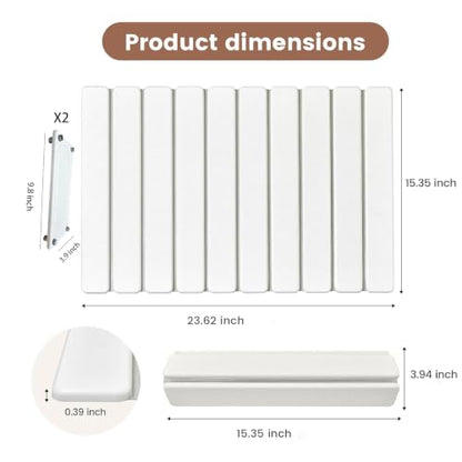 2-in-1 Foldable Stone Bath Mat & Dry Sink Caddy Set, Quick Dry Diatomaceous Earth Bath Mat, Water Absorbing Non Slip Bathroom Floor Mat, Tub & Vanity Counter