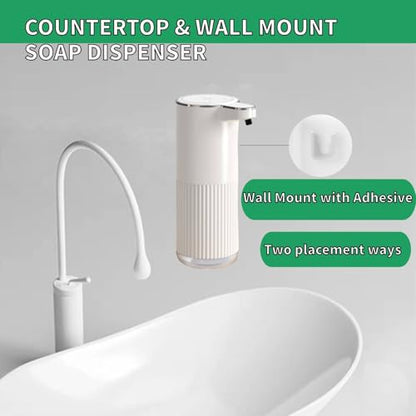 Automatic Soap Dispenser, Touchless Foaming Soap Dispenser Bathroom,Upgrade Hand & Dish Electric Dispenser 4-Level Adjustable Waterproof Wall Mount Kitchen Auto Soap Pump for Thin & Thick Liquid - color: White, style: Foam