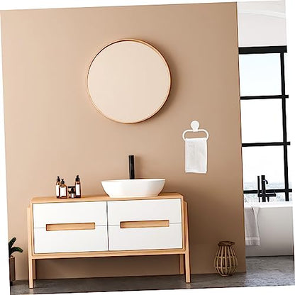 Self-Adhesive Towel Ring for Bathroom and Kitchen No Drilling Required Abs Material Modern Design Easy Installation White Towel Holder for Towels and More