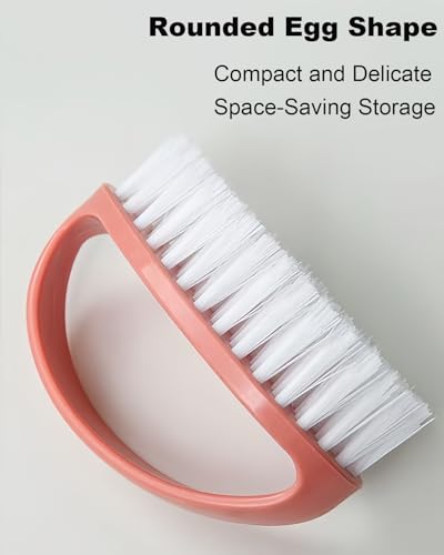 Scrubbing Brushes for Cleaning Small Scrub Brush with Nylon Stiff Bristles | 4 Pack Heavy-Duty Scrubber Cleaner Brush Multi-Purpose Cleaning Brush for Bathroom,Showe,Sink,Kitchen,Bathtub,Floor -Compact - color: Green, Blue, Red, Purple