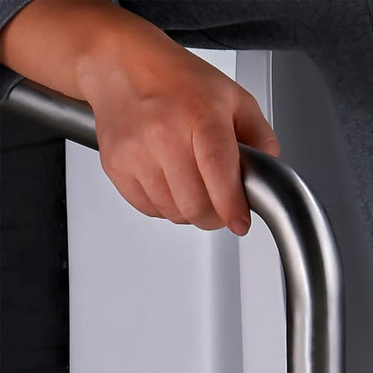 Shower Handicap Grab Bars for Bathroom Wall, Curved Stainless Steel Toilet Grab Bar Toilet with Legs,Wall Mounted Floor-Standing Safety Handrail, Support Handle for Seniors Disabled, 55×70cm Left - size: Left
