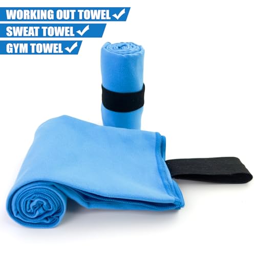 S Size Camping Towel Microfiber Quick Dry Lightweight for Men Women Travel Face Hand Neck Arm Hiking Riding Running Tennis Gym Fitness Sweat Towels(Blue, 2 Pack S) - color: Blue, size: 2 Pack S