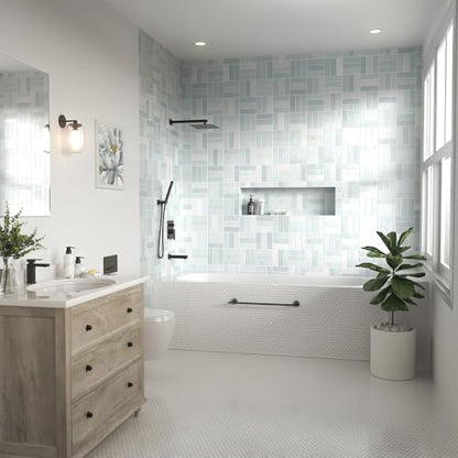 Lava Odoro Modern 3-Setting Square Shower and Tub Faucet Set with Shower Head and Handheld Sprayer Black, Rainfall Shower System with Tub Spout, Shower Valve Trim Kit, Matte Black, SF103-MB-T - color: Matte Black, style: With Tub Spout