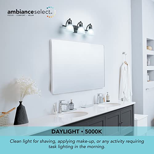 Globe Electric 52090 Gilroy 3-Light 25W Integrated LED Vanity Light with Selectable Color Temperature, Matte Black, Frosted Glass Shades, 1780 Lumens, 3000K-4000K-5000K Switch, Energy Star Certified - color: Matte Black, Frosted Glass