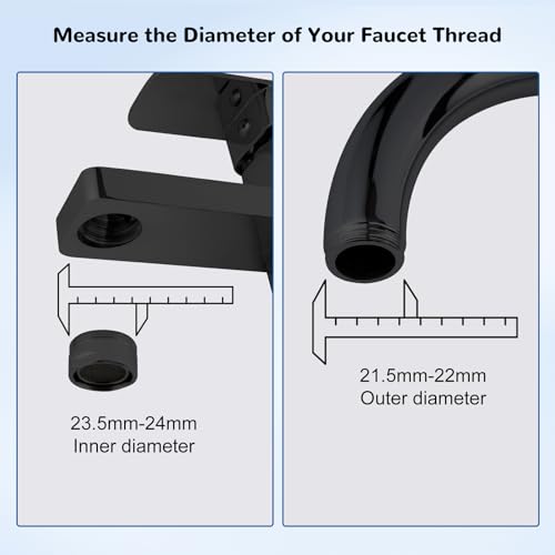 Hibbent 2 PACK Faucet to Dishwasher Adapter, Quick-Connect Dishwasher Snap-On Connection, with Swivel Ball Joint and Faucet Aerator, Male 15/16 Inch and Female 55/64 Inch, Matte Black - color: Matte Black